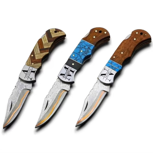 Cuchillos Plegables EDC de Cobre Damasco, Grado Industrial, Hechos a Mano, Profesionales, 58 HRC, Afilados como una Navaja, OEM/ODM, Personalizables, Venta al Por Mayor - Product Image 1