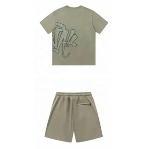 Ensemble de t-shirts décontractés d'été pour hommes, col rond, manches courtes, en coton tissé respirant, avec imprimé lettre au dos et sérigraphie de haute qualité - Product Image 1
