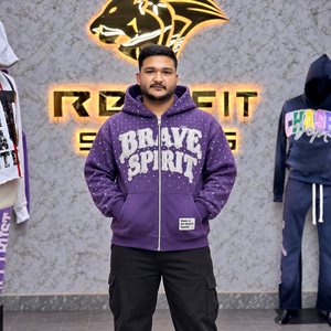 Sweat-shirt à capuche unisexe personnalisé avec fermeture éclair intégrale, style streetwear décontracté, manches longues, poche kangourou, poignets côtelés, étiquettes personnalisées, OEM ODM - Product Image 1