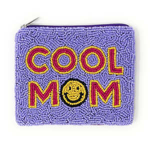 Bolso de Mano de Lujo Hecho a Mano con Cuentas Moradas, Estilo Moderno para el Día de la Madre, Joyería Corporal de Moda con Bordado de Cara Sonriente para Mujer - Product Image 1