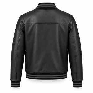Chaqueta de Cuero Genuino para Hombre, Estilo Motero Clásico, con Cierre Frontal Completo y Ajuste Cómodo para Moda Casual Urbana - Product Image 2