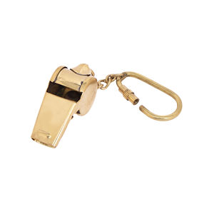 Silbato de Seguridad Náutico Hecho a Mano por Shubham, de Latón Macizo Antiguo, con Llavero de Latón - Acabado Dorado - Product Image 2