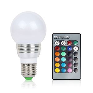 Lampada d'atmosfera dimmerabile RGB E27 3W a 16 colori con telecomando, lampadine LED a 16 colori per illuminazione interna auto - Product Image 1