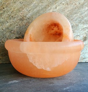 ชามเกลือหิมาลัยแกะสลักด้วยมือ ภาชนะเสิร์ฟเกลือธรรมชาติ ดีไซน์ทันสมัย สำหรับรับประทานอาหาร ใช้ในครัว โรงแรม - Product Image 2