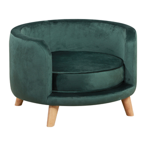 โซฟาเบดสำหรับสัตว์เลี้ยงทรงกลม รุ่นโมเดิร์น ยี่ห้อ Mikahome ทำจากกำมะหยี่และโฟม สำหรับสุนัขและแมวขนาดเล็ก พร้อมเบาะรองนั่งถอดซักได้ - Product Image 3