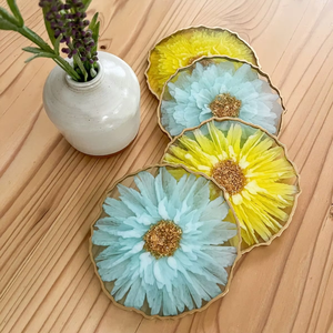 Luxury Artisan Handmade Premium Quality Resin Coasters Customizable Colors Logo Drink Coaster Set - Product Image 1