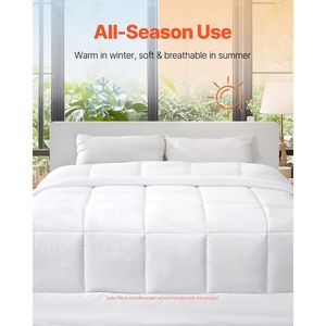 Edredón Acolchado Queen Size 88 x 88 Pulgadas, Suave, Alternativa a la Pluma, para Todas las Estaciones, con 4 Pestañas, Inserto de Edredón - Product Image 3