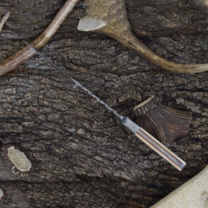 Couteau Bowie à pointe clip en acier Damas fait main par Edge Master Manufacture, épaisseur 4 mm, manche en os, étui en cuir, 12 pouces, DIY - Product Image 4