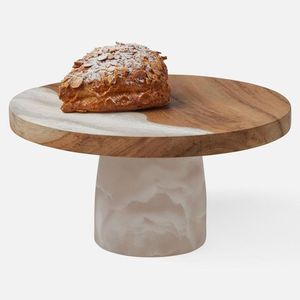 Resin Finishing Wooden <b>Cake</b> Stand Fruits <b>Cake</b> <b>Server</b> Round <b>Cake</b> Serving Stand Resin and Wood for Wedding and Birthday Parties - Product Image 2