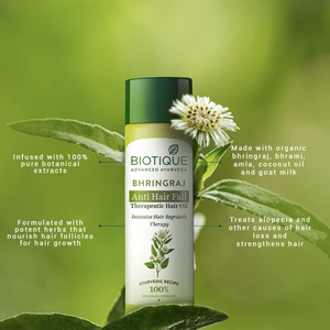 Aceite capilar herbal de Bhringraj para la caída del cabello, ayuda a nutrir el cuero cabelludo y cuidar el cabello, al tiempo que promueve un cabello fuerte, suave y saludable. - Product Image 2