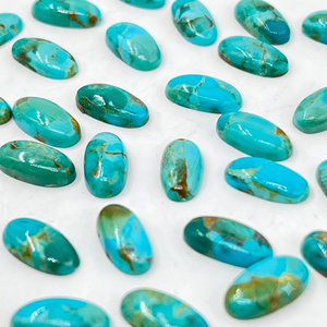 Turquesa azul Mohave, cabujón de forma ovalada larga, piedra preciosa suelta para la fabricación de joyas - Product Image 3