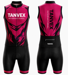 Ensemble de cyclisme écologique TANVEX International, maillot sans manches unisexe, short rembourré, ensemble en polyester respirant, taille adulte - Product Image 2