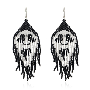 Pendientes de Calavera Fantasma de Moda para Halloween, Pendientes Colgantes de Calavera con Cuentas de Calabaza Hechos a Mano, Joyería de Fiesta para Mujer - Product Image 1