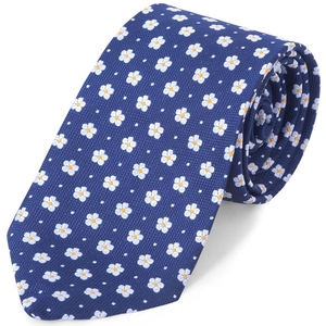 Cravate pour homme à motif floral de loge maçonnique bleue de qualité supérieure, cravate formelle d'affaires imprimée sur mesure pour mariage et tenue de bureau - Product Image 1