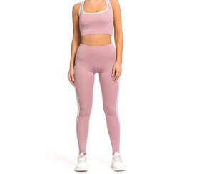 Conjunto de Yoga para Mujer, Color Rosa, 2 Piezas, Leggings sin Costuras de Cintura Alta, Top Corto, Ropa Deportiva - Product Image 5