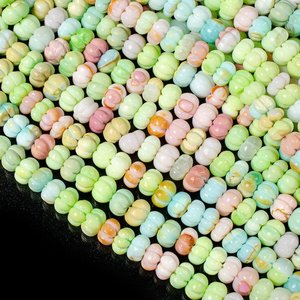Natural Multi Color Rainbow Opal Melon Shape Carved Gemstone Beads 8-9MM Opal <b>Stone</b> Bead Strands For Jewelry Making Wholesale Bu - Product Image 6