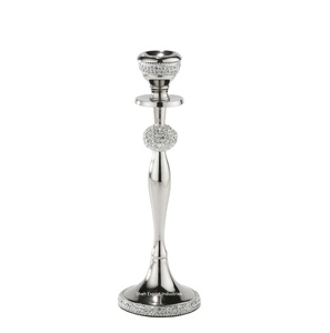 Crystal Beaded Metal <b>Taper</b> <b>Candle</b> Holder Silver Plated Luxury <b>Candle</b> <b>Taper</b> for Home & Christmas Event Decorations - Product Image 1