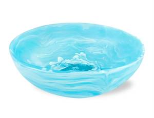 Tazón Decorativo Redondo de Resina Ecológica Hecho a Mano con Diseño de Ondas de Agua Azules, Estilo Rústico y Moderno para Decoración del Hogar - Product Image 1