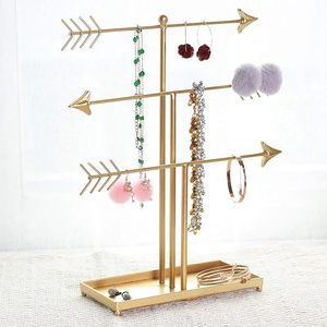 Expositor de Joyas de Lujo con Diseño de Flecha Dorada, Organizador Metálico para Pendientes, Collares y Pulseras, Soporte de Almacenamiento de Joyas para Tocador - Product Image 4