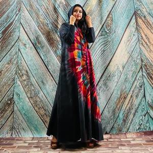 Moderno caliente relajado cuello en V profundo hecho a mano Tie Dye moda verano Resort desgaste vestido de fiesta de noche Boho playa Kaftan Kimono Bata - Product Image 1