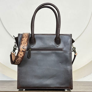 Sacs fourre-tout pour femmes en cuir à poils, motif floral western, haute qualité, avec bandoulière réglable et poignée supérieure, pour le voyage - Product Image 5