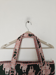 Floral Print Cotton Shoulder <b>Bag</b> <b>Medium</b> <b>Size</b> Zipper Closure Double Handles Daily Use & Travel - Product Image 3