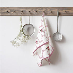 Torchon de cuisine 100% coton, séchage rapide, écologique, imprimé avec un motif en dentelle, torchon de cuisine à prix d'usine - Product Image 1