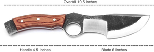 Couteau de traqueur à lame droite en acier inoxydable fait main avec manche en bois de rose et étui en cuir fin – Cadeau pour elle – Couteau de camping - Product Image 2