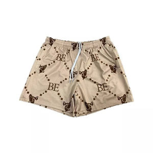 กางเกงบาสเก็ตบอลแบบรูดเชือก แห้งเร็ว พิมพ์ลายแบบซับลิเมชั่น ผ้าตาข่าย โพลีเอสเตอร์ 100%  แบบเรียบง่าย สกรีนโลโก้ได้ตามต้องการ กางเกงขาสั้นผู้ชาย - Product Image 3