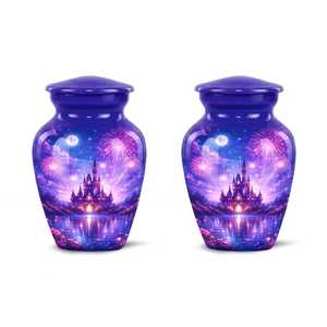 Urna Conmemorativa de Metal Personalizada con Diseño de Atardecer sobre el Agua para Cenizas Humanas de Adultos, para la Madre, Modelo UHI-185 de Uzair Handicrafts - Product Image 2