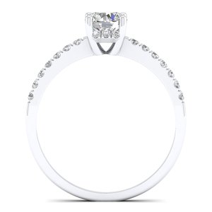 Bague de fiançailles REYES, nouveau design, diamant de laboratoire rond de 0,85 carat, plaqué rhodium, or blanc 14K 18K, bijoux fins pour elle - Product Image 4