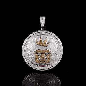 Pendentif Lion avec incrustation de strass en cristal, alliage plaqué argent 925, breloque à thème, bijoux de mode hip-hop unisexe, cadeau - Product Image 5