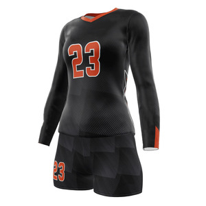 Ensemble de maillots de volley-ball personnalisés pour femmes, séchage rapide, respirant, uniforme par sublimation, manches courtes, tenue d'équipe, vente en gros OEM Pro - Product Image 2