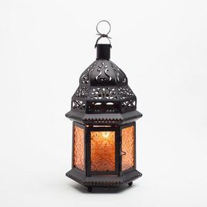Embossed Metal <b>Lantern</b> with Intricate Cutout Design Durable Handmade Heat Resistant Christmas Home Decor - Product Image 2