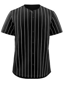 Maillot de baseball personnalisé pour homme, noir et blanc, uni, manches courtes, taille élastique, évacuation de l'humidité, respirant, 100% polyester, uniforme - Product Image 5