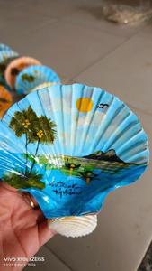 Hermosas conchas de vieira pintadas a mano con paisajes vietnamitas, decoración creativa para el hogar y regalos. - Product Image 4