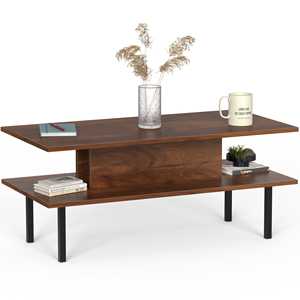 โต๊ะกาแฟไม้เอ็นจิเนียร์ดีไซน์ทันสมัย Eatame พร้อมขาโลหะ สำหรับวางโซฟา/โต๊ะกลาง - Product Image 1