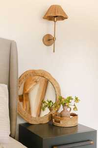 Boho Rattan Mirror <b>Frame</b> Wooden Handmade Mirror Wall <b>Mount</b> <b>Frame</b> Natural Cane Home Decoration Home Accent - Product Image 6