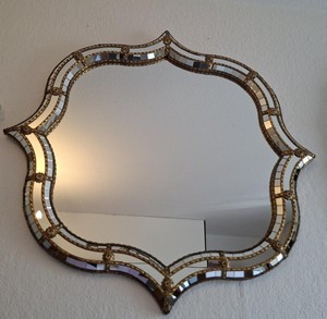 Espejo de pared veneciano estilo Murano vintage – Dorado / facetado - Product Image 1