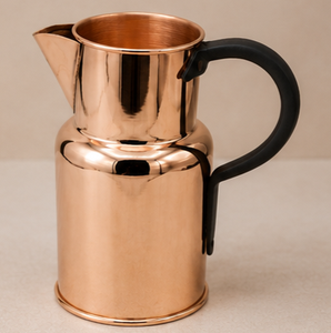 Carafe en cuivre finition brillante, pot métallique robuste, pichet de service sans soudure, anti-fuite, en cuivre poli, couleur or rose - Product Image 2