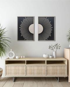 Art en bois pour salon, décoration murale sculpturale, décoration murale design, centre de table mural contemporain, décoration murale minimaliste de luxe - Product Image 3