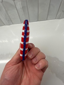 Handmade Beaded Coin Purse American Flag Design Mini Handmade USA Red White <b>Blue</b> Seed <b>Bead</b> Embroidery Zipper mini Pouch Small - Product Image 2