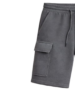 Shorts cargo gris anthracite pour hommes, taille élastique avec cordon de serrage, style streetwear décontracté, multi-poches, shorts d'été, fabricant de logos personnalisés - Product Image 3