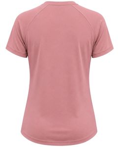 T-shirt de sport pour femme rose poudré personnalisé, séchage rapide, polyester, respirant, pour la course à pied, la gym, l'entraînement, vêtements de fitness athlétiques - Product Image 1