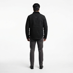 Chaqueta de trabajo cómoda de sarga 100% algodón para hombre, uniforme casual, camisa de trabajo con etiqueta privada OEM, estampado serigrafiado, detección de agujas - Product Image 2