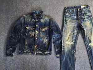 Veste en jean de style vintage OEM pour hommes avec doublure thermique en polaire - Product Image 4