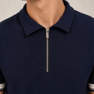 Men <b>Twin</b> <b>Set</b> Zip Polo Shirt and Shorts Casual Summer Two Piece Outfit Custom OEM ODM Wholesale Sportswear Matching Clothing <b>Sets</b> - Product Image 2
