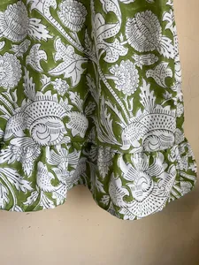 Hand <b>Block</b> Printed Knitted Floral Embroidery Casual Tank Top Summer Spring Cotton Women's Blouse Eco-Friendly Breathable Front - Product Image 5