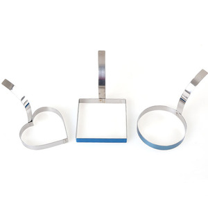 Molde de Acero Inoxidable para Huevos, Tostadas y Panqueques, 3 Formas Disponibles: Corazón y Cuadrado, 10 cm, Apto para Lavavajillas y Horno - Product Image 2