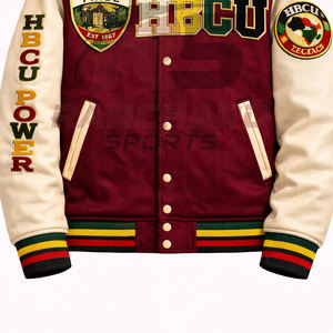 เสื้อแจ็คเก็ตวาร์ซิตี้ HBCU น้ำหนักเบาสำหรับผู้ชาย สวมใส่สบาย แจ็คเก็ตมหาวิทยาลัยแบบกำหนดเอง แจ็คเก็ตวิทยาลัยสั่งทำพิเศษ เสื้อแจ็คเก็ตวาร์ซิตี้สั่งทำ - Product Image 3